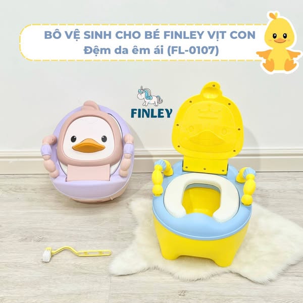 Bô vệ sinh cho bé tiện lợi FINLEY VỊT BABY có đệm êm (2 Màu)