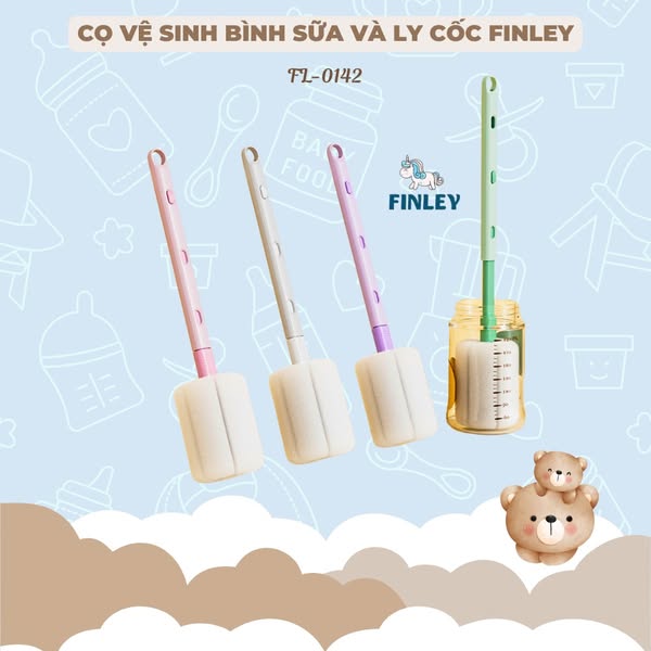 Cọ rửa bình sữa, ly cốc uống nước FINLEY Moonie đa năng (4 Màu)