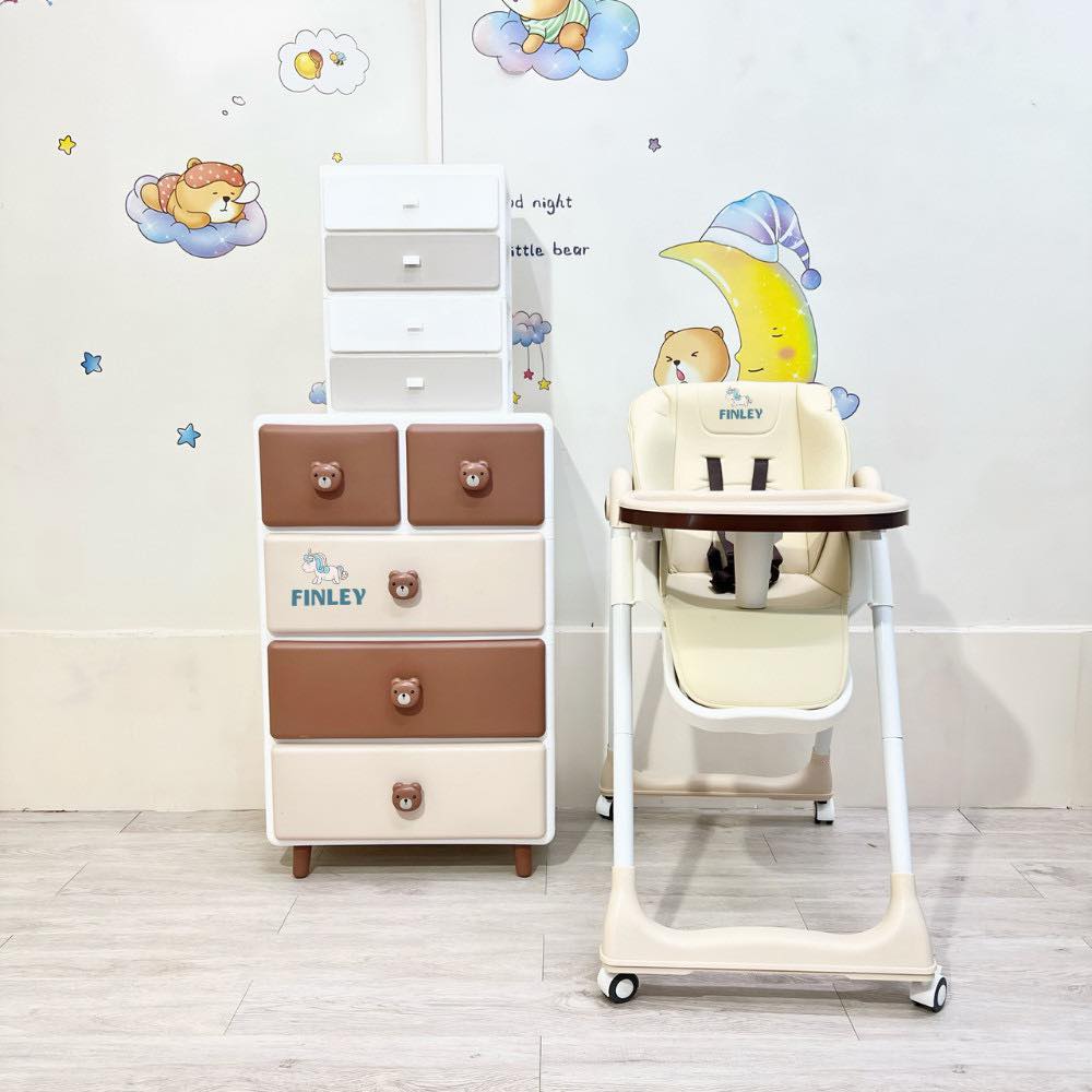 Tủ ngăn kéo quần áo - đồ chơi gấp gọn đa năng  Finley  nâu    (6 Tầng)