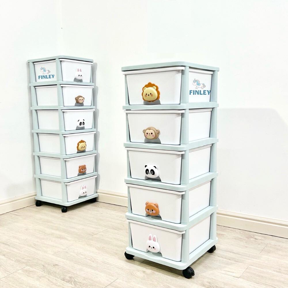 Tủ nhựa đơn gấp gọn đa năng Finley zozo tay nắm hoạt hình (6 Tầng)
