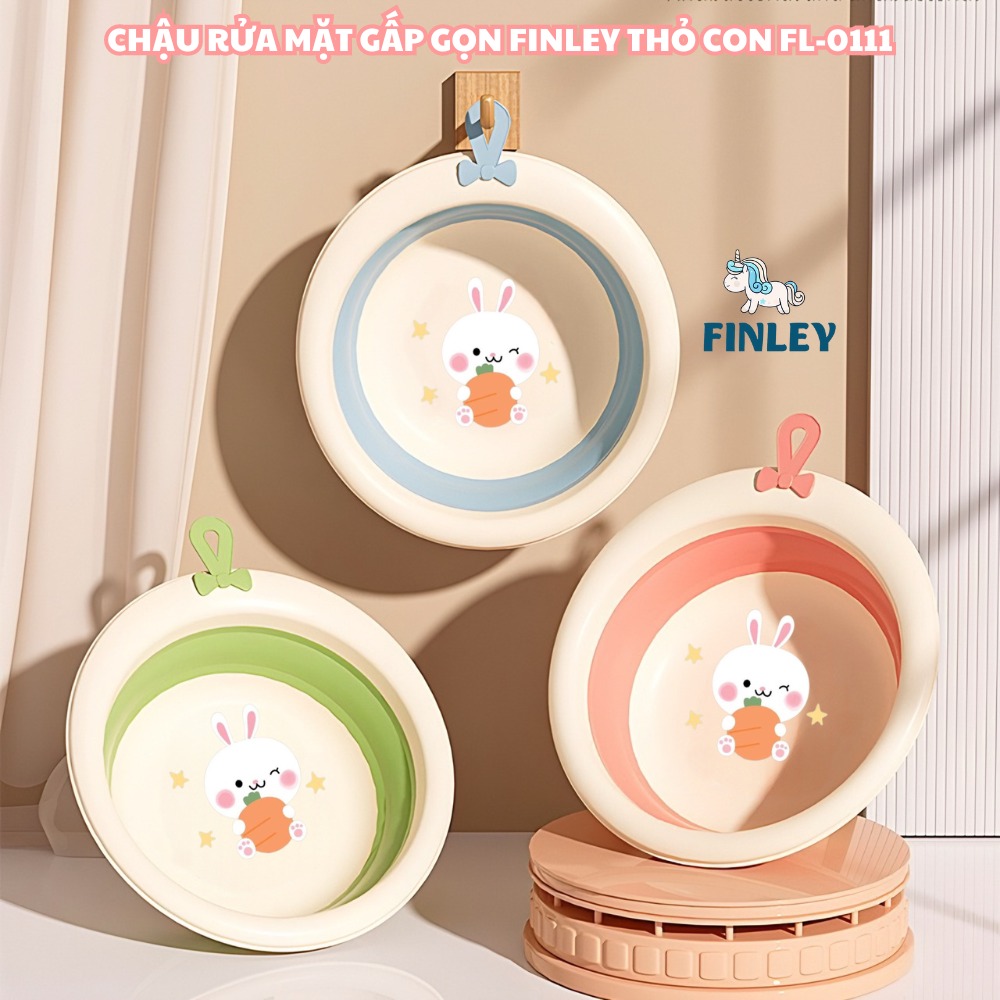 Chậu rửa mặt gấp gọn đa năng tiện lợi Finley Thỏ cà rốt (3 Màu)