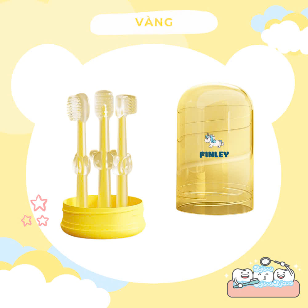 Bộ rơ lưỡi & bàn chải đánh răng, cốc nước FINLEY Vàng (4 Món)