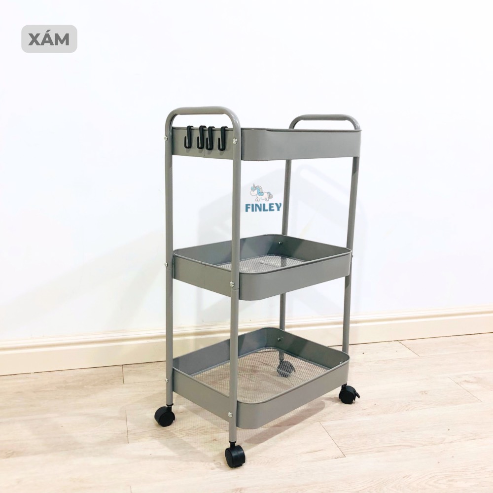 Kệ sắt đa năng - Kệ bỉm sữa đa năng Finley Hoko màu xám (3 Tầng)