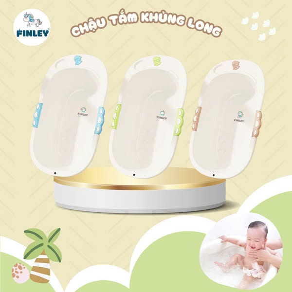 Chậu tắm FINLEY Khủng Long BABY (Dòng không gấp gọn)(3 Màu)