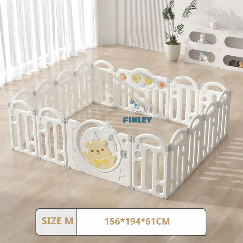 Quây cũi gấp gọn FINLEY Gấu Boo(Thảm 2 mặt, Bóng nhựa) (2 Size)